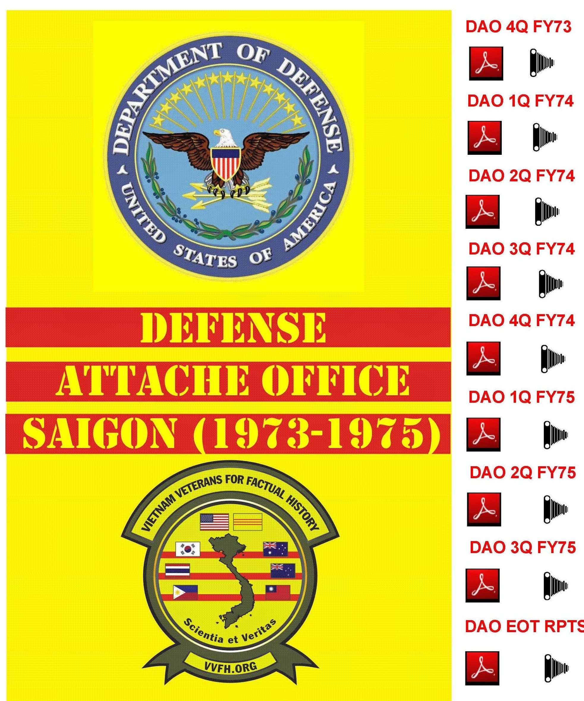 Defense Attache Office (FY73-FY75, EOT RPTS